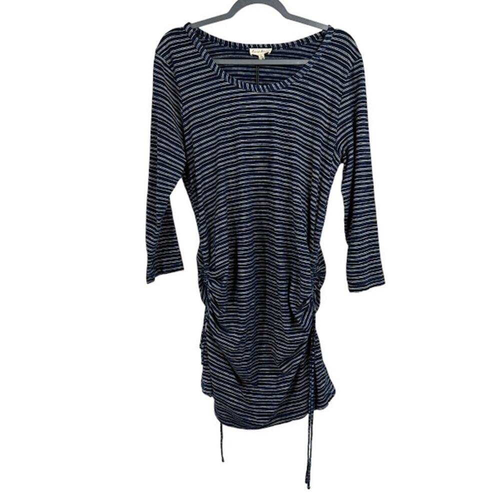 Jane & Delancey Striped Cotton Dress Side Tie‎ NWT Women’s Size L Blue White